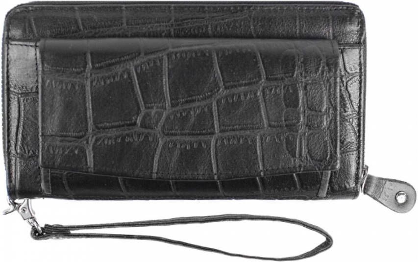 LouLou Essentiels Vintage Croco Wallet black2 Dames portemonnee -  Tassenshoponline.be